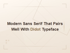 Modern Sans Serif Fonts That Pair Well with Didot