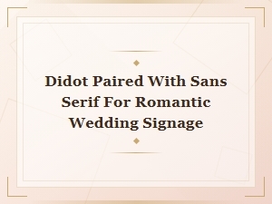 Didot and Sans Serif Font Pairings for Romantic Wedding Signage